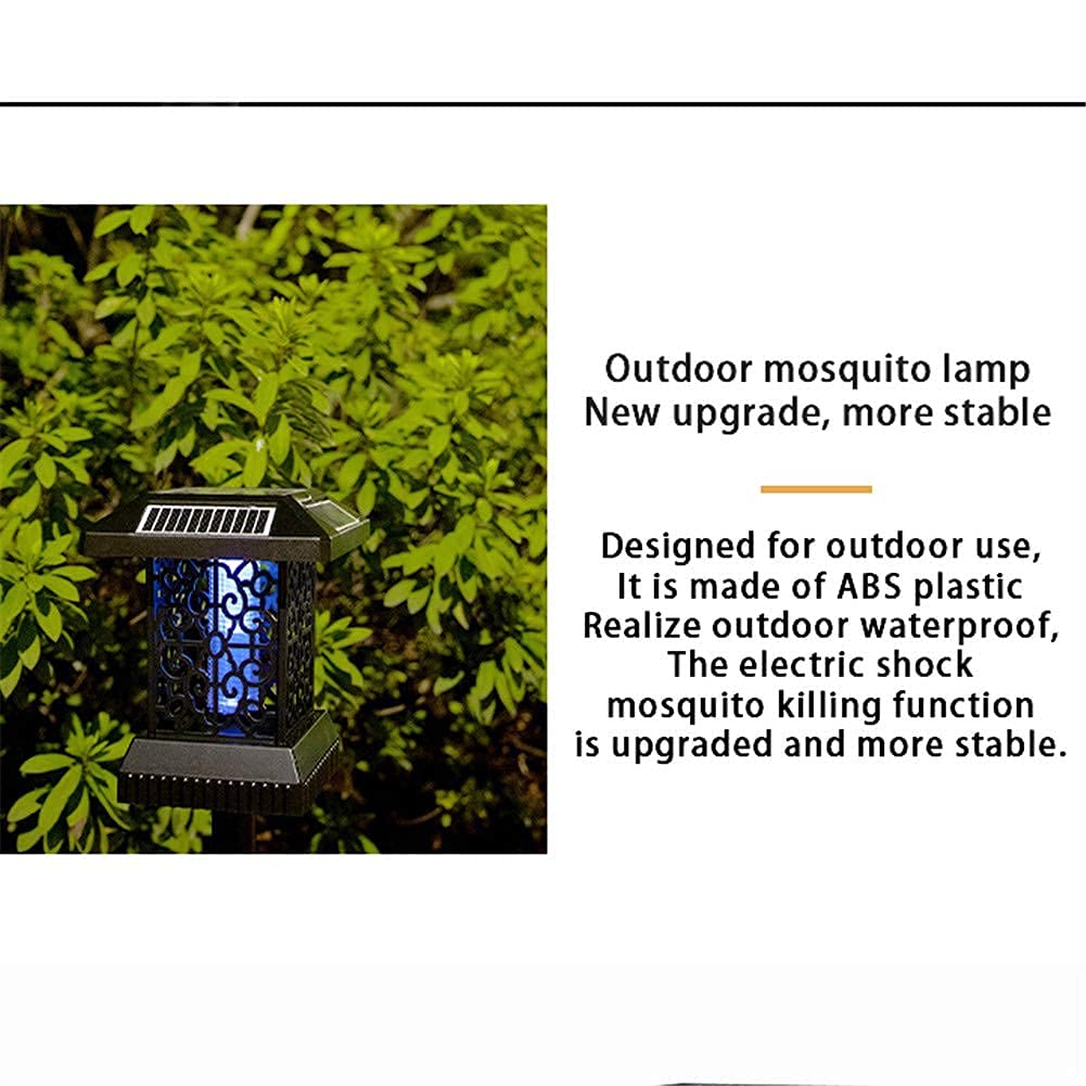 Lampada antizanzare Solare, Lampada antizanzare elettrica Ricaricabile Anti Moskito con Pannello Solare Lampada USB utilizzata per Interni ed Esterni