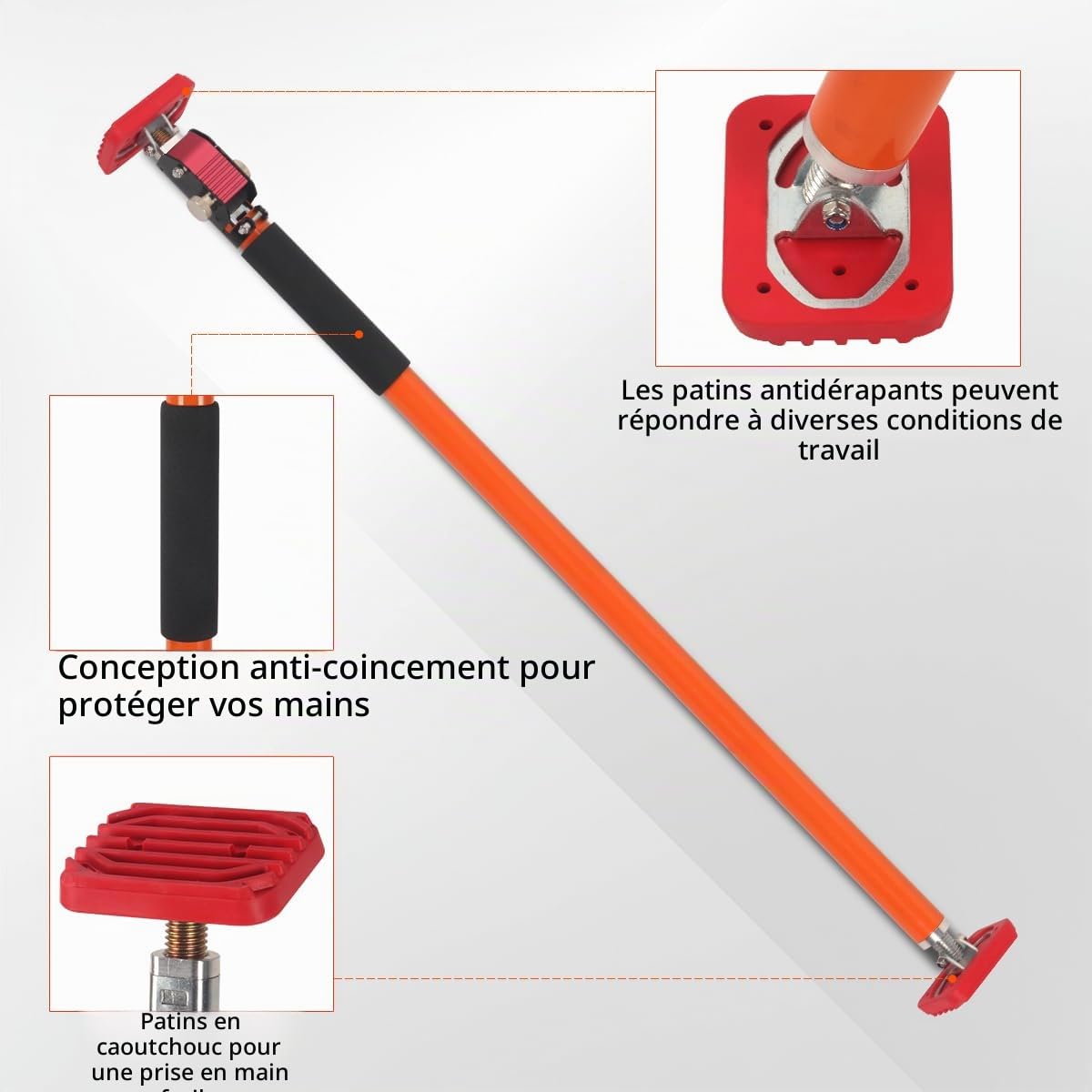Lot de 2 supports de montage pour plafond - Charge maximale : 120 kg par paire - Étirement : 250 cm - Support télescopique