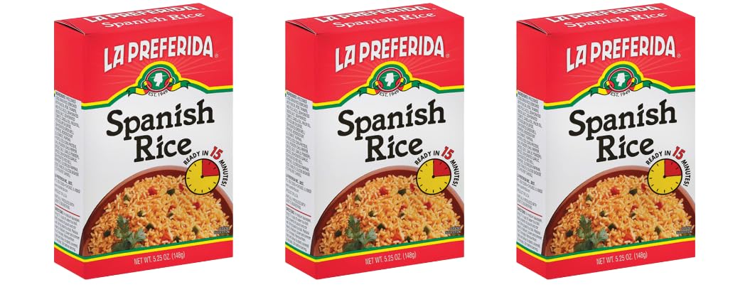 La Preferida Boxed Spanish Rice (Fluffy Mexican-Style Rice with Bell Peppers) – Ready in 15 Minutes. A Quick Side Dish for Any Meal. Vegan &