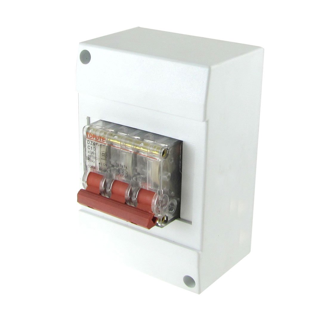IEUMJNAT AC 400V 10A 3P Transparent Mini Circuit Breaker MCB with Housing