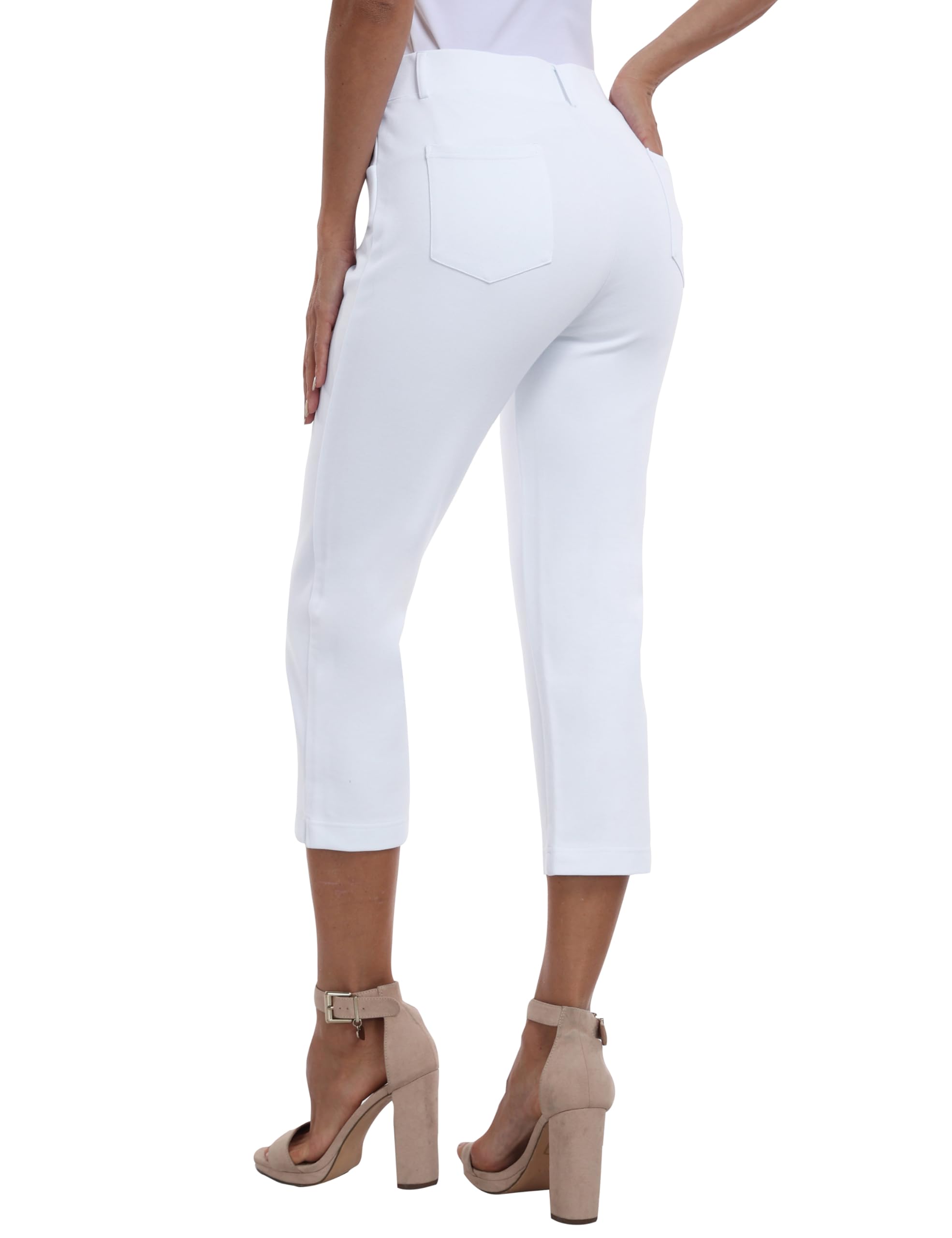 Damen Golfhosen Capri Business Hose Elegante Golf Hosen Atmungsaktiv Yoga Büro Anzughosen Elastisches Band Freizeithose Schwarz