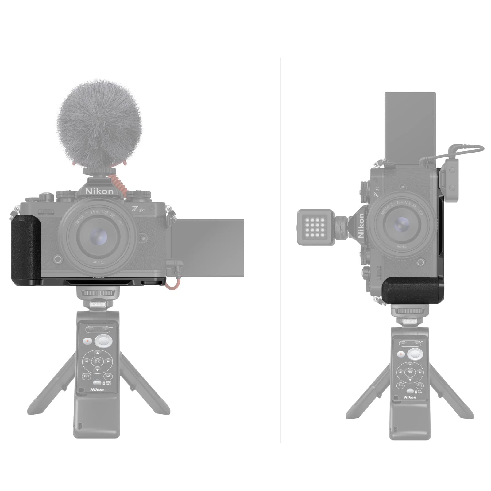 SMALLRIG Handgrip L-Shape Grip Aparatu dla Nikon Z fc, uchwyt boczny w stylu retro z gwintowanym otworem 1/4"-20, zimna stopka, płytka szybkiego uwalniania dla Arca, lekki i wygodny (czarny) - 4263