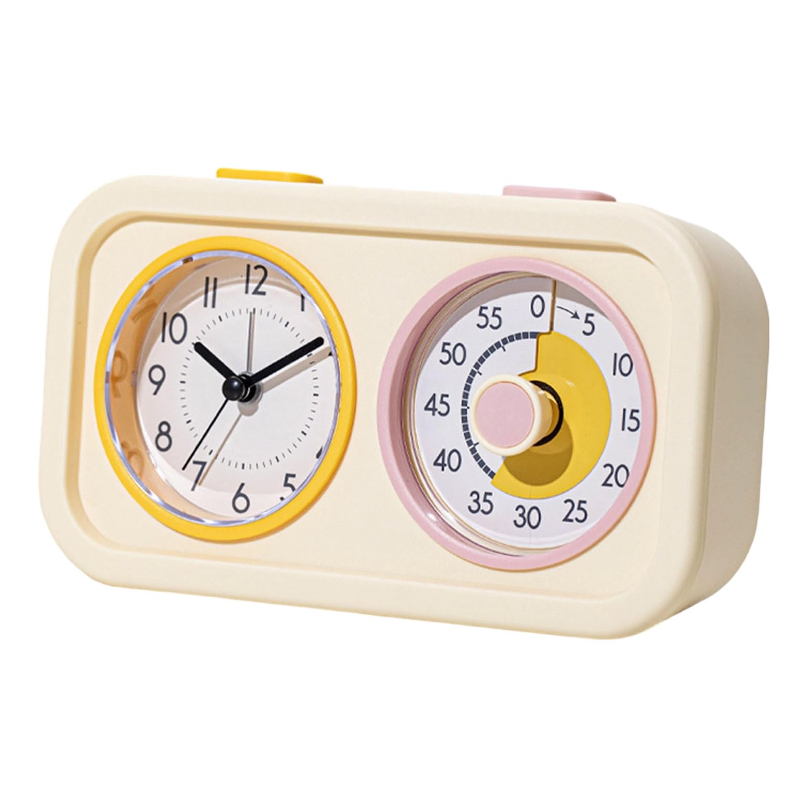 jiingekk Screen Visual Timer with Alarm Clock for Cooking Baking Study Quiet Operations Double Screen Display Clock