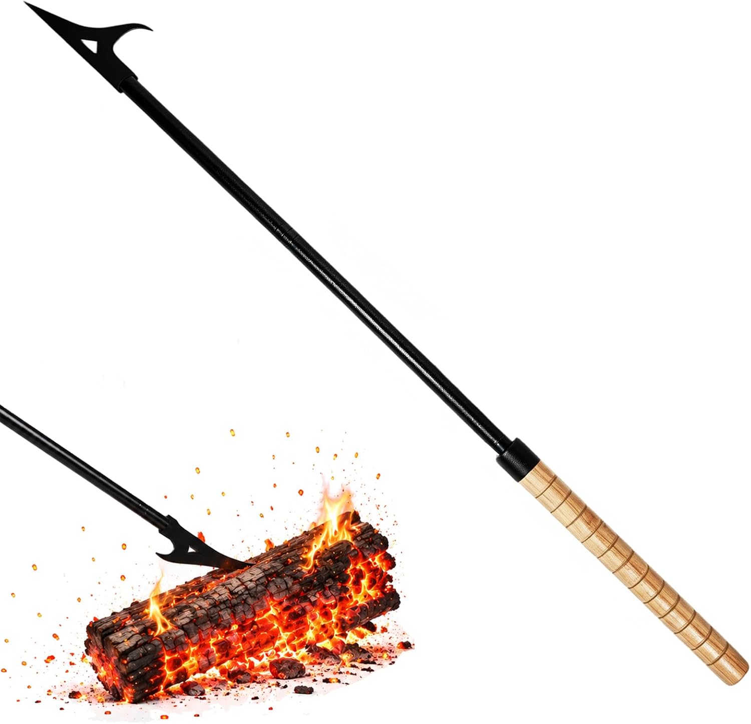40″ Fire Poker, Fireplace Poker, Fire Poker for Fire Pit Outdoor Use