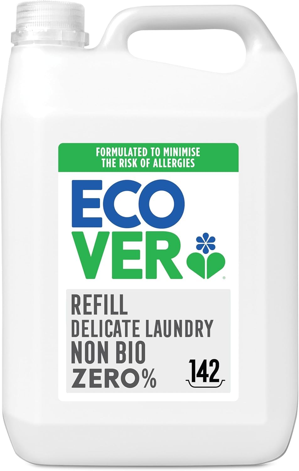 Ecover Zero Non-Bio Laundry Liquid Refill, Sensitive Skin, 142 Washes, 5L
