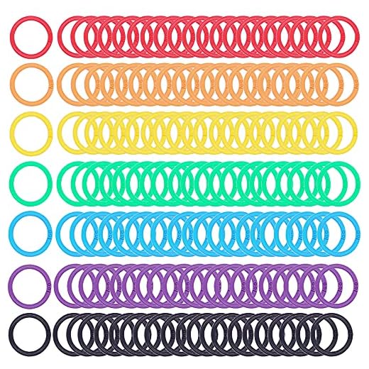 Plastic Binder Rings,1 Inch Flexible Loose Leaf Book Rings,Colorful DIY Keychain Rings,Ring Clips for Index Card Scrapbooks Words Card and Documents (140 Packs)