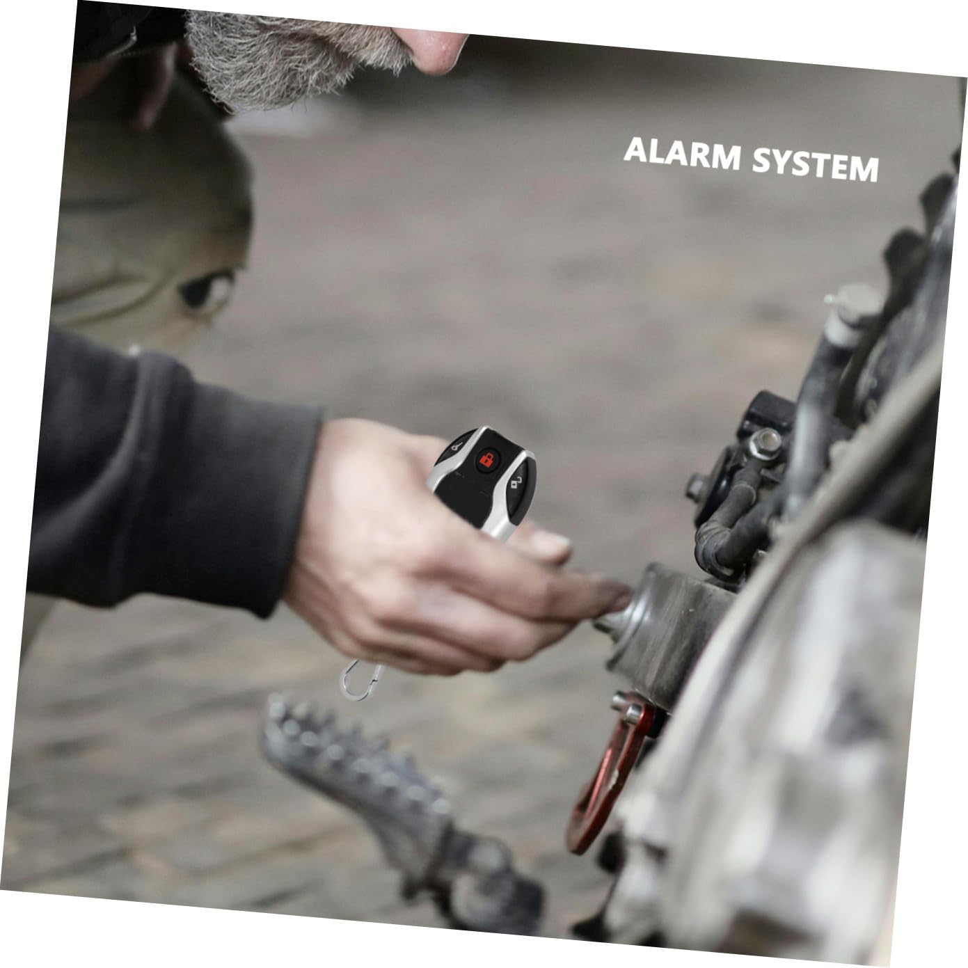 Kit di Allarme Antifurto per Motociclette con Blocco Motore Automatico, Telecomando Incluso, Plastica Resistente e Funzione di Sicurezza Avanzata per Moto