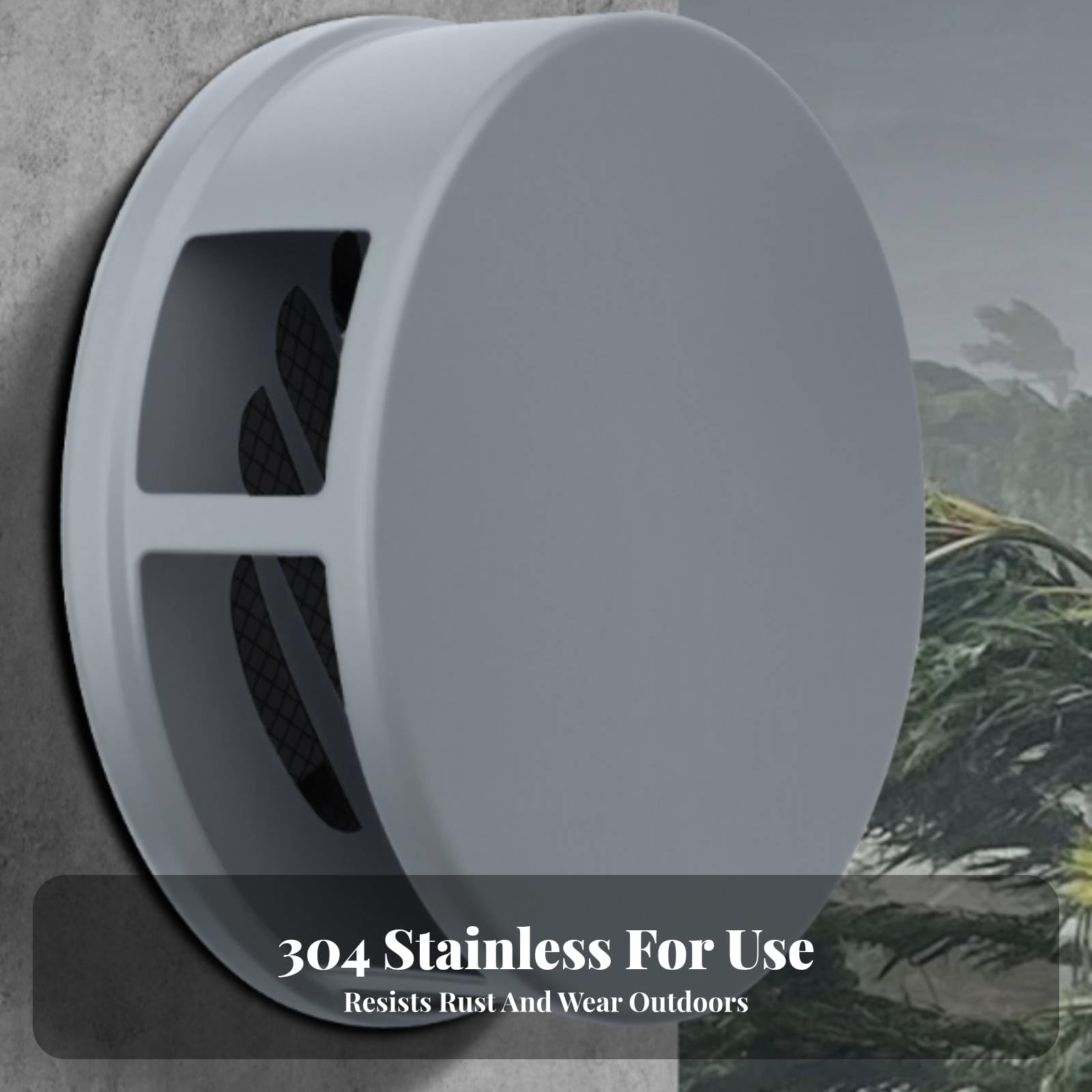 Baoblaze Cappello Ventilazione a Parete Resistente Intemperie, Antiruggine, Sfiatatoio in Acciaio Inox, per, Grigio, 200MM