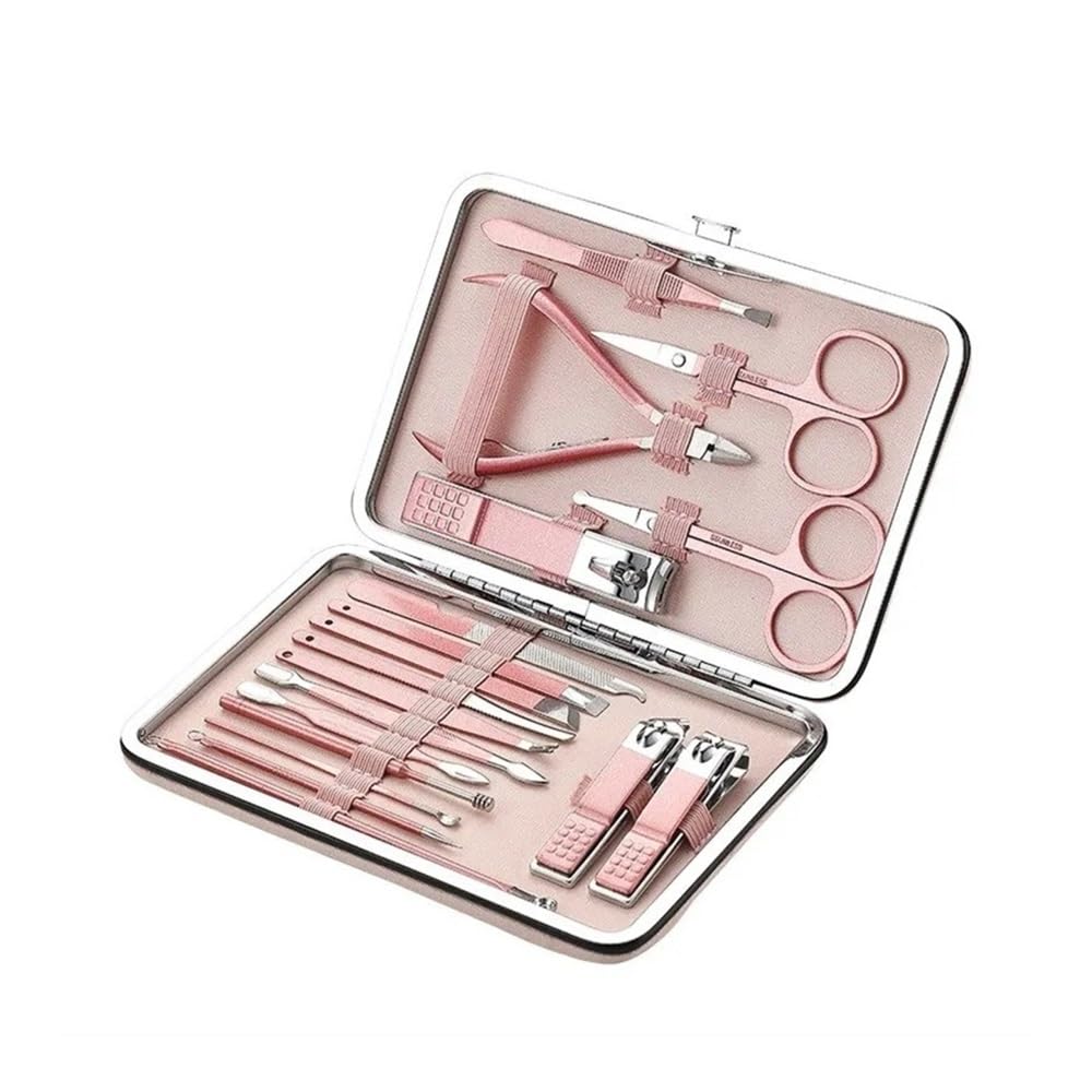 Set tagliaunghie Tagliaunghie in oro rosa 18 pezzi Set manicure esfoliante diagonale in acciaio inossidabile Forbici for cucchiaio for uso domestico for uomo e donna forbici per unghie maschili e femm