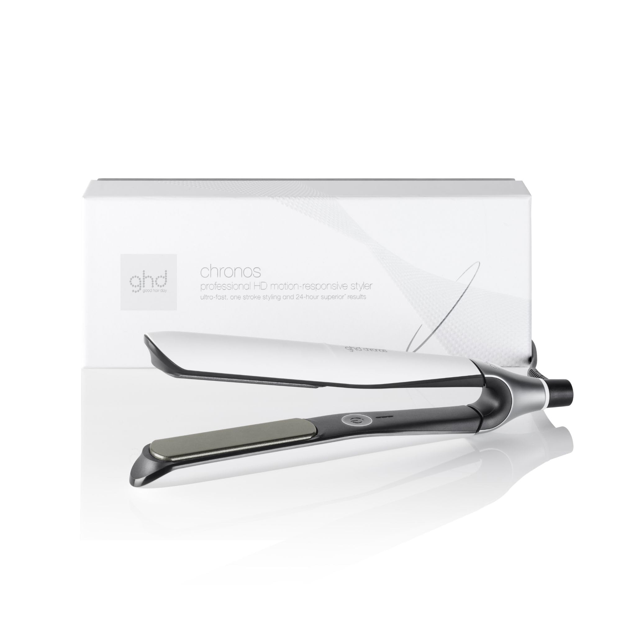 Styler Chronos - Hair Straightener (White) - All Hair Types - Styling 3X Faster*