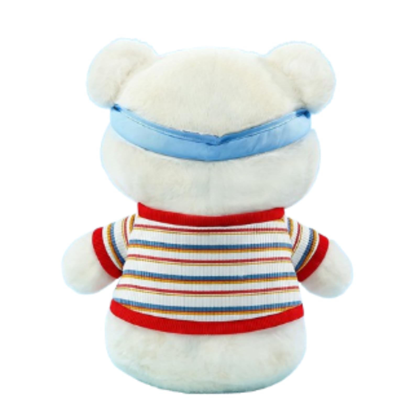 Teddy Bär Kuscheltier, Weiches Bären Plüschtier mit Sonnenkappe Gestreiftem Shirt, Niedlicher Bär Stofftier Geschenk für Mädchen & Kinder (53cm,Hong)