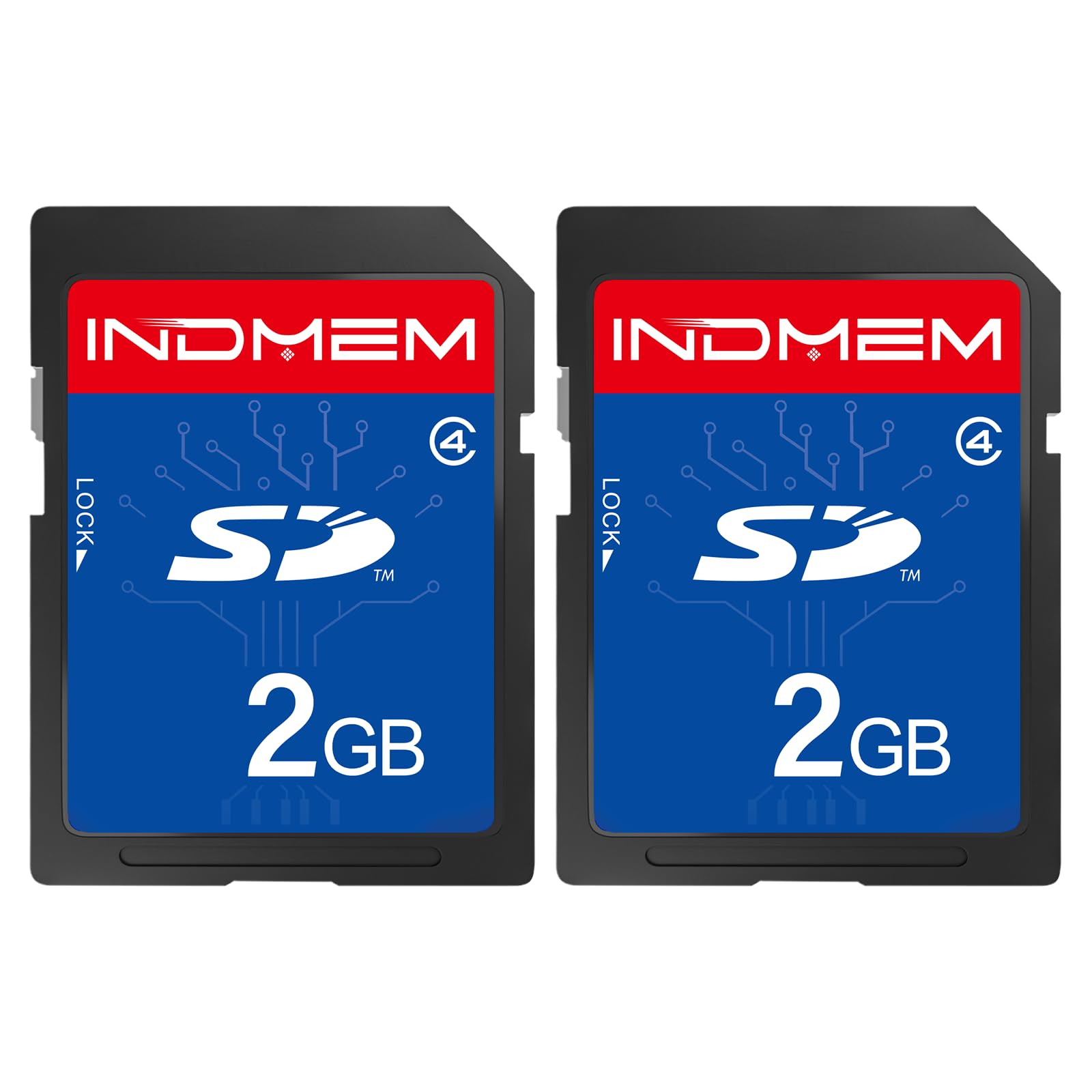 Photo 1 of INDMEM 2 Pack SD Card 2GB Class 4 Flash Memory Card 2G SLC Stanard Secure Digital Cards (2PC)