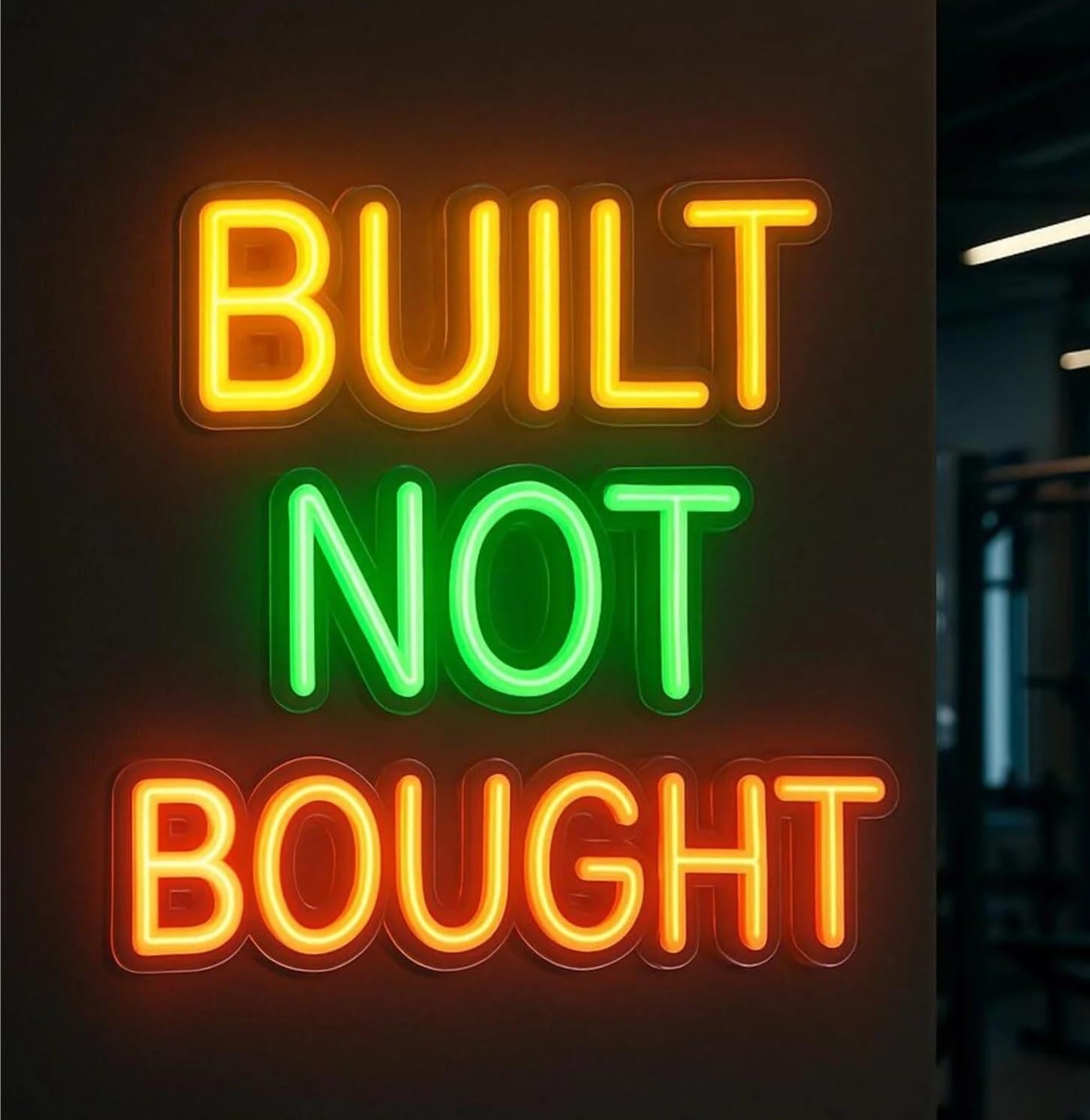 SHOUXI Sign Lamp Neon Sign Gym Room Stronger Every Day Physical Exercises Motivational Slogans Idea Decor 45cm