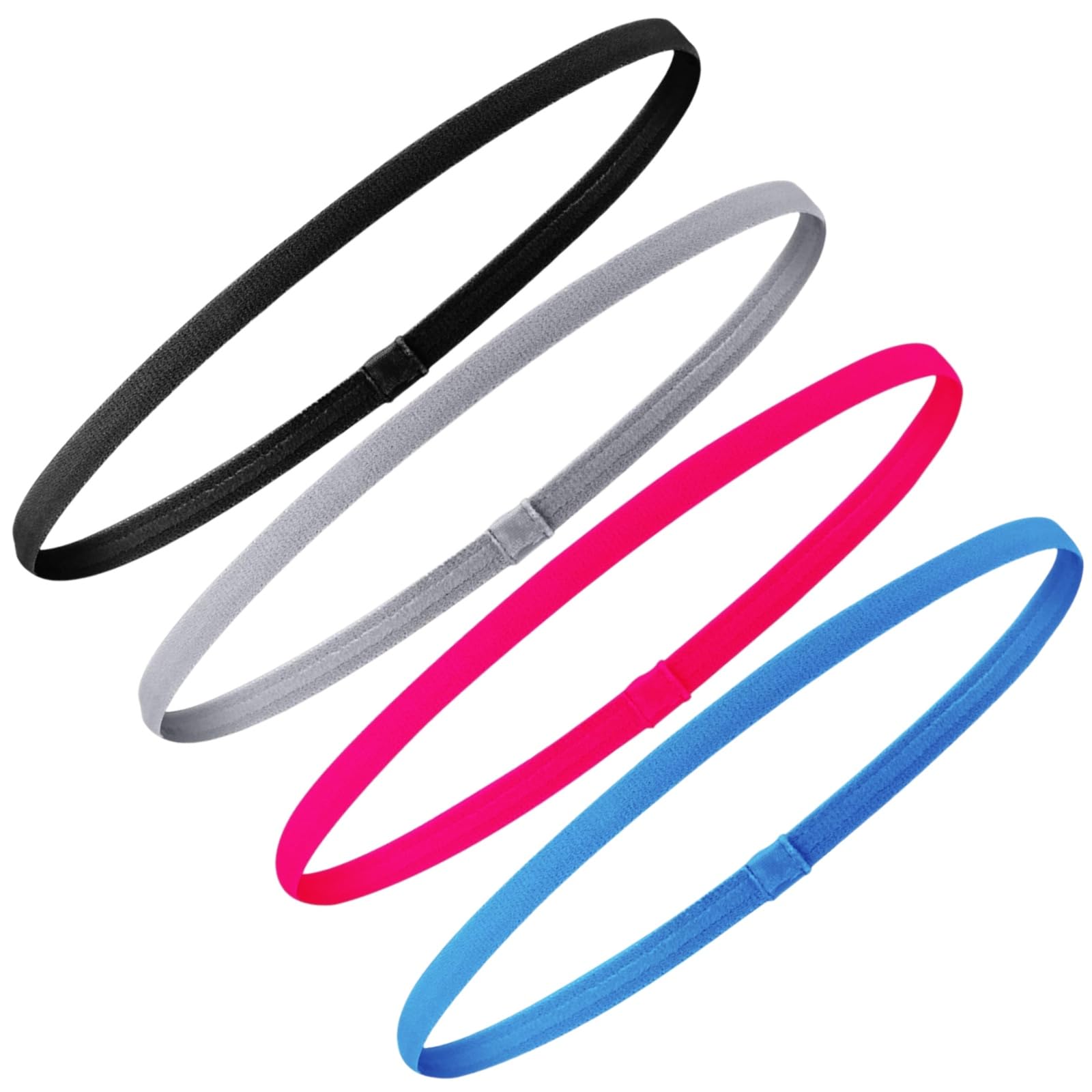 4 Pcs Elastic Sports Headbands Set – Thick Non-Slip Headbands for Women and Men in 4 Colour – Workout Head Bands for Women, Running Headband, Hair Bands for Boys & Girls, Sport Head Band for Hair-picture-20