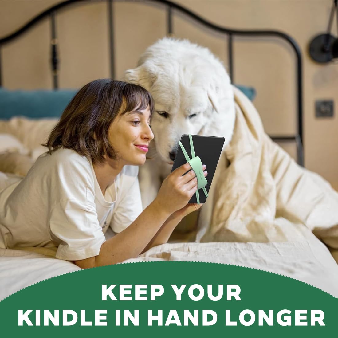 Kindle Cinturino di Sicurezza Silicone Antiscivolo per 6-8" eReader Fire Tablet, Menta Verde