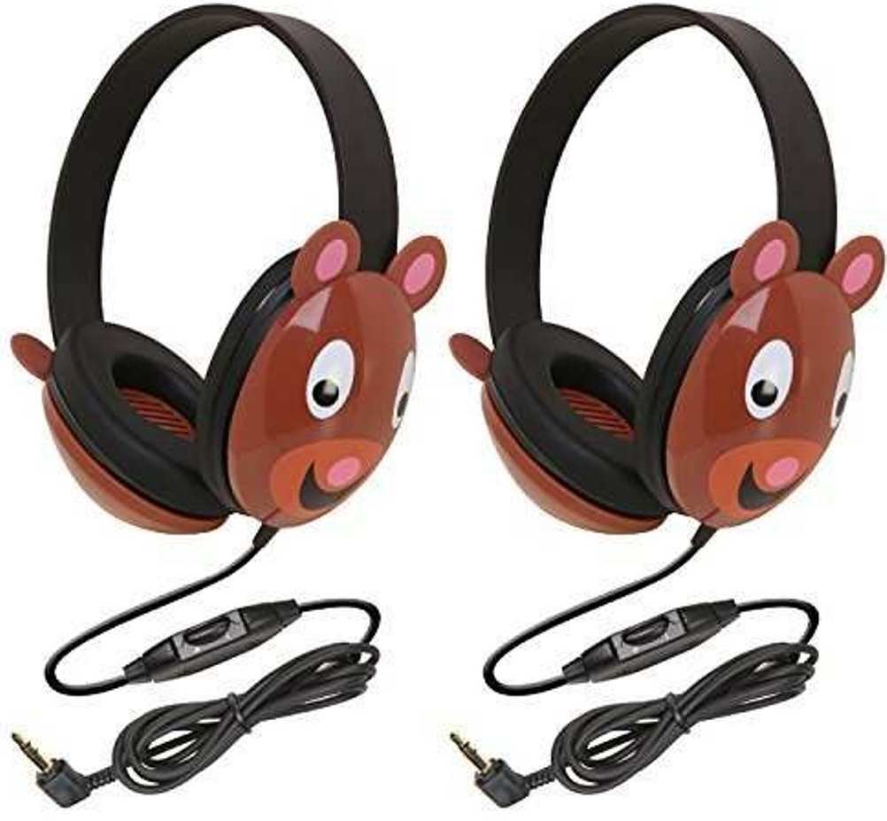 CalifoneCalifone 2810-BE Listening First Stereo Headphone, Bear Motif - Pack of 2