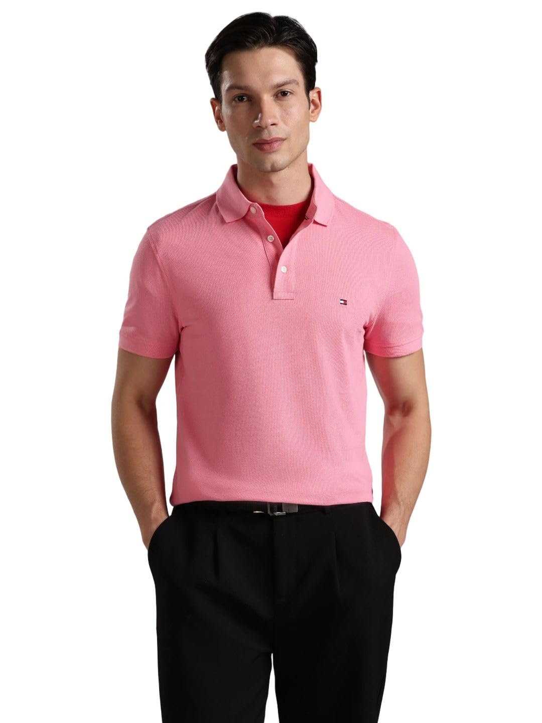 tommy hilfiger Solid Slim Fit Cotton Polo T-Shirt-picture-48
