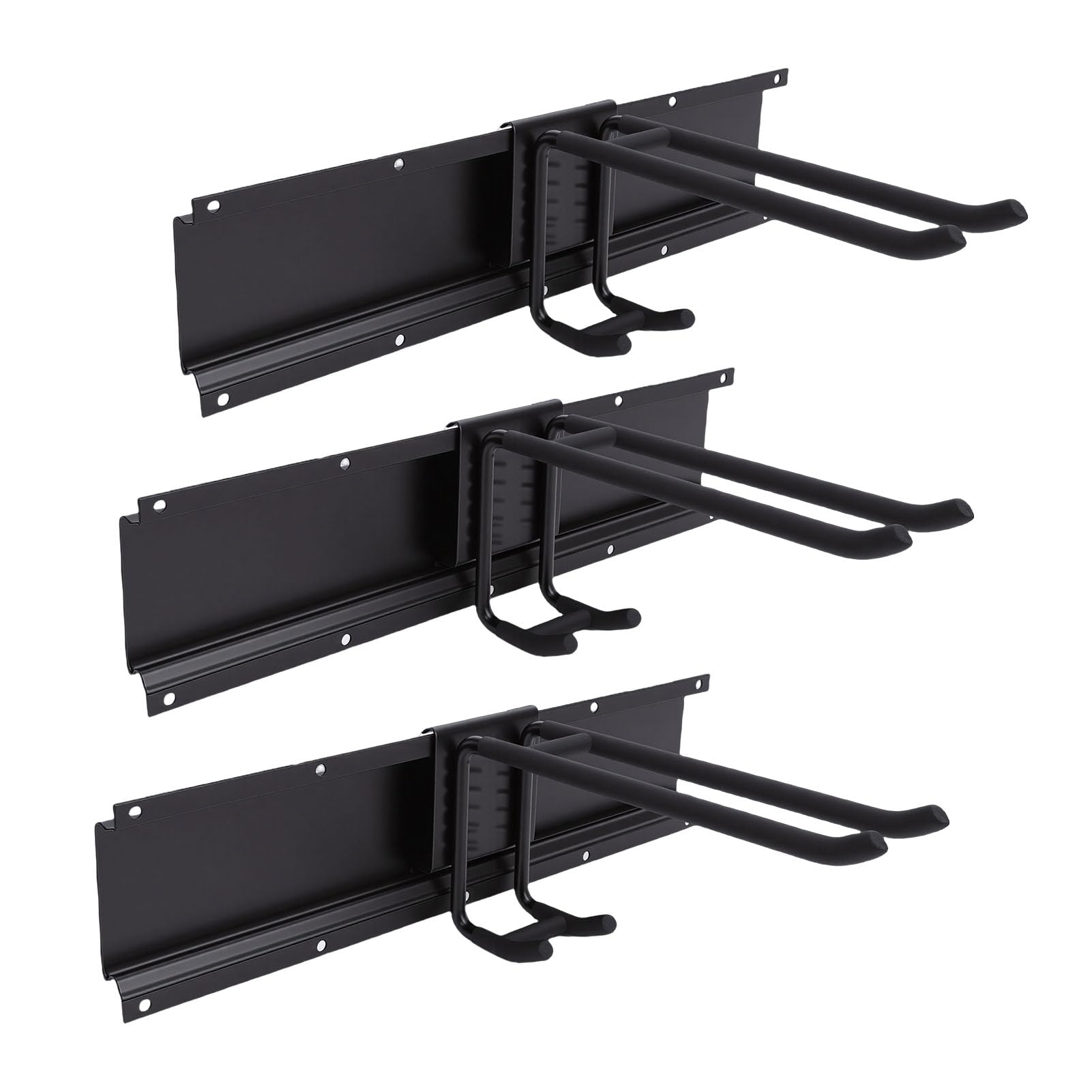 Sorandy Organizador de Herramientas de Garaje, Juego de Ganchos de Almacenamiento para Montaje en Pared, 6 Ganchos de Doble Capa con Acero de Aleación Resistente, Soporta hasta 360 Libras, Ideal (3