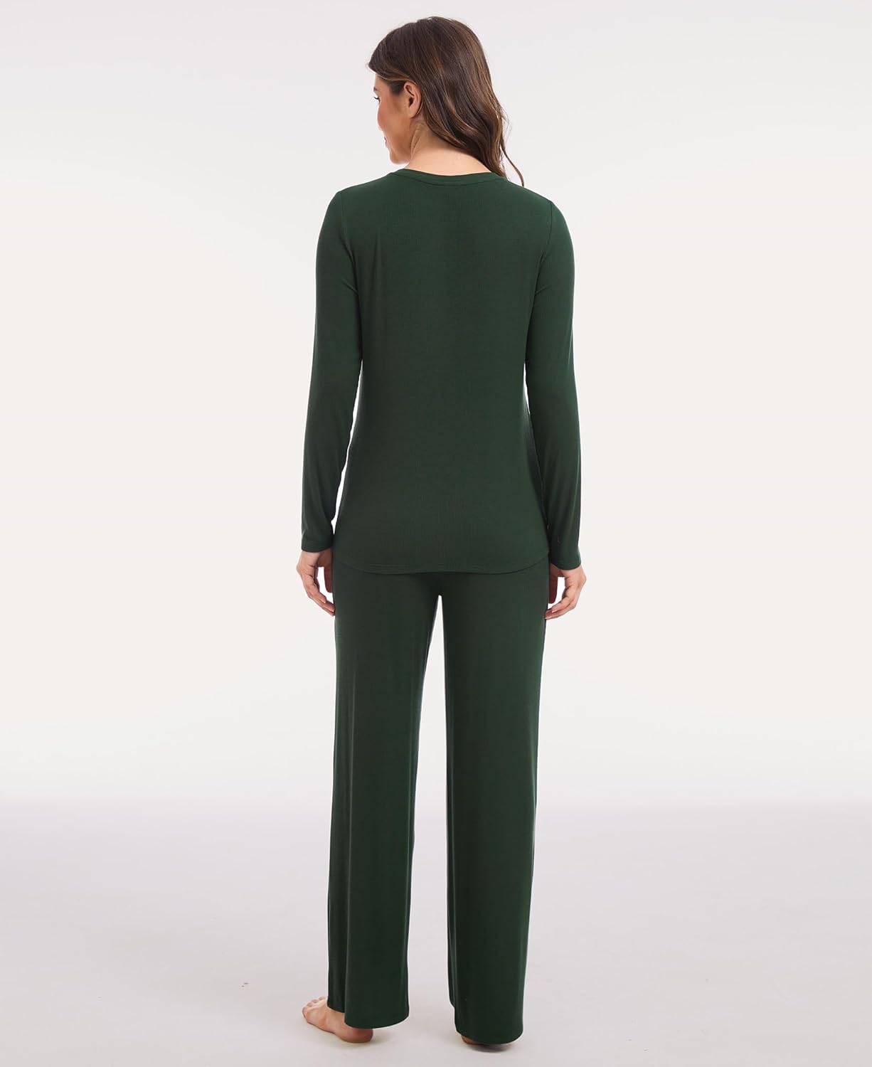 GYS Women's Long Sleeve Pajama Sets Soft Breathable Fabric Nursing-Friendly Buttons Cool-Touch Bamboo Viscose - Image 5