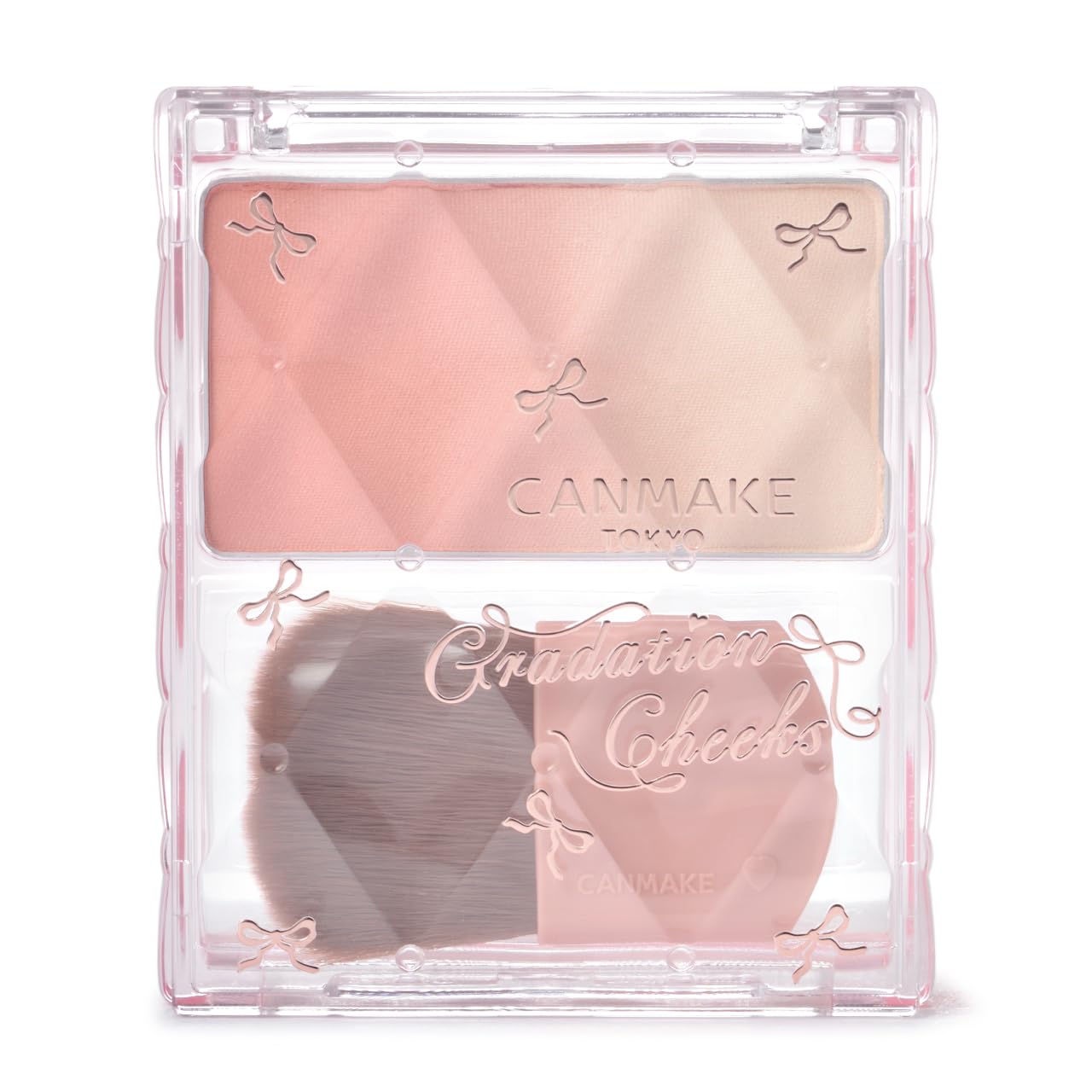 キャンメイク グラデーションチークス02 モモミルクティー 5.2g チーク＆ハイライト 立体3Dツヤ ふんわりなめらか 高発色 コーラル