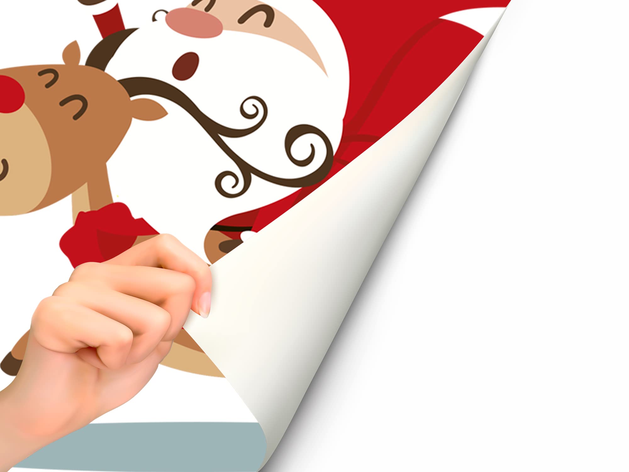 Oedim Vinyle pour vitrines Décoration de Noël Papa Noel en Renne Plusieurs Dimensions Vinyle adhésif Décorez Votre vitrine Stickers adhésifs Escaparate Vinyle pour Affaires 2,00 m x 2,00 m