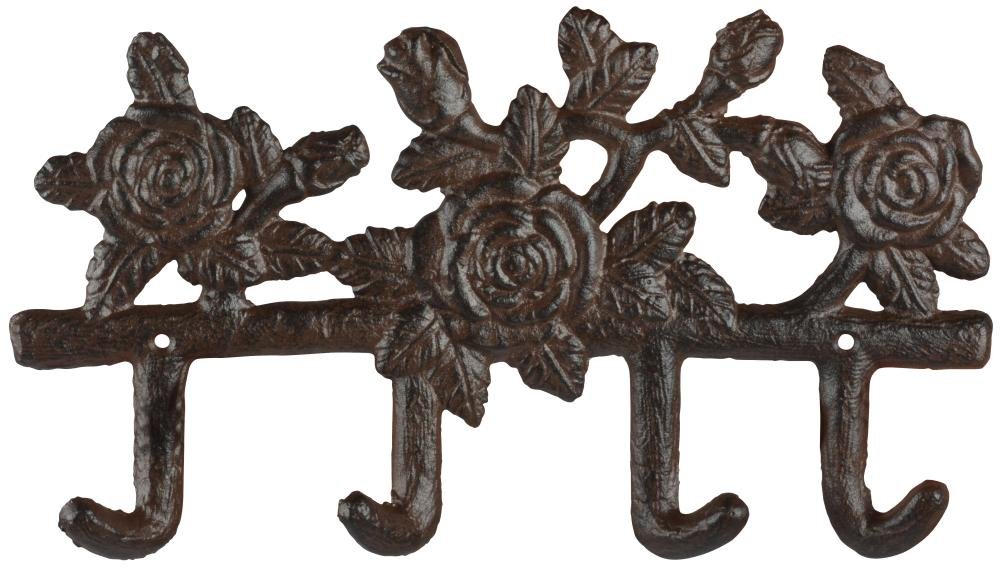 Fallen Fruits Row of Hooks Rose Design, Brown