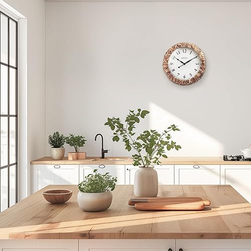 Miniatura 5 de Presentime & Co. Farmhouse Series, reloj tejido rústico, 14 pulgadas, jacinto de agua tejido naturalhierba marina. Escultura de pared, arte de pared