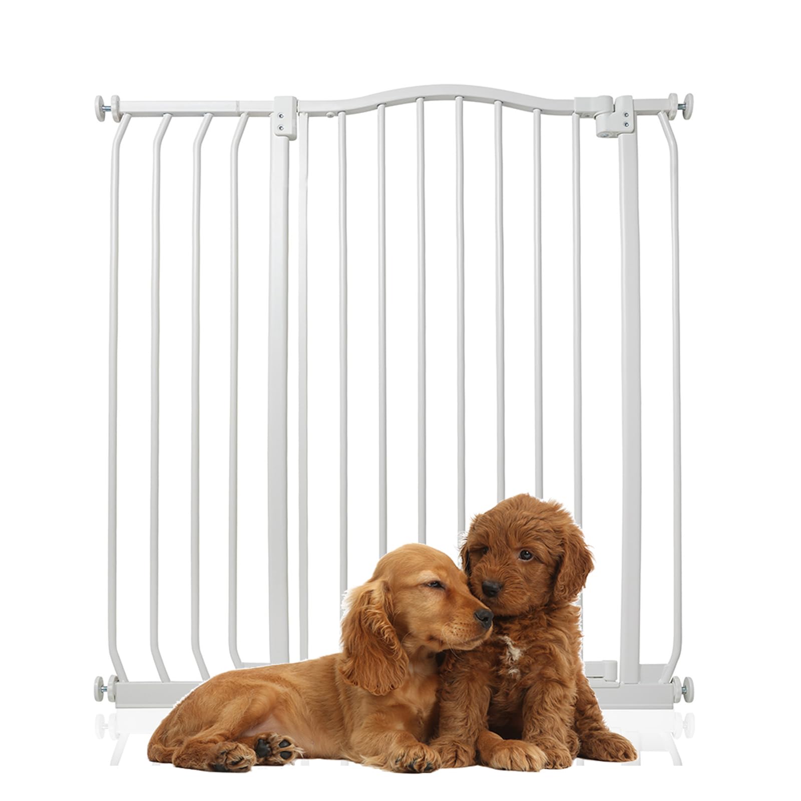 Bettacare White Extra Tall Curved Top Gate, 89Cm - 98Cm, Matt 100Cm Tall, Pressure Fit Pet Gate For Dog And Puppy, Easy Installation