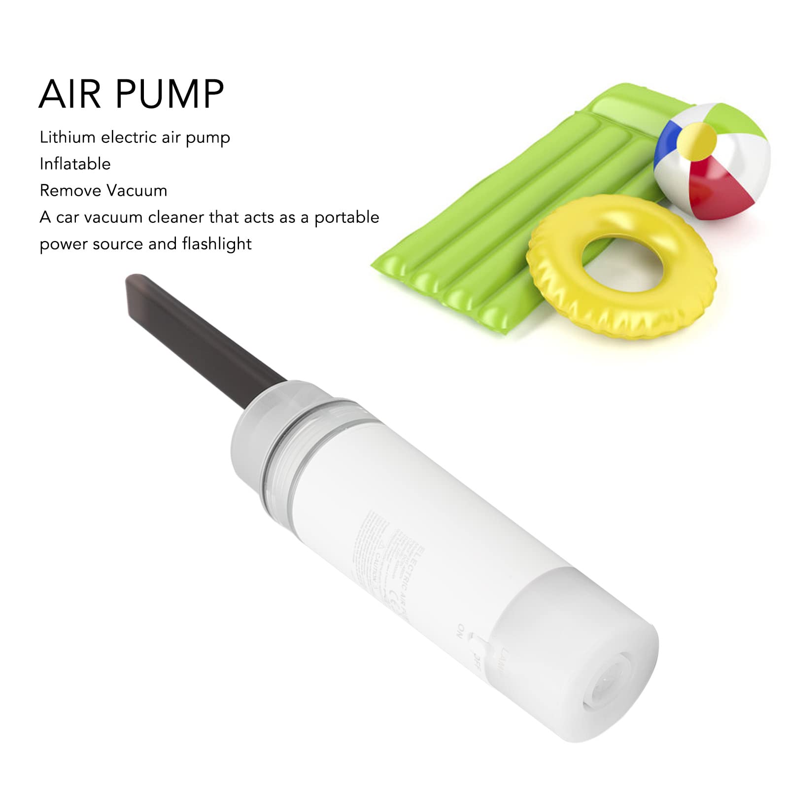 Yuecoom Electric Air Pump, 4000mAh USB Rechargeable Battery Powered Portable Air Mattress Pump for Swimming Rings, 5V DC Cordless Inflator/Deflator Pumps with 4 Nozzles