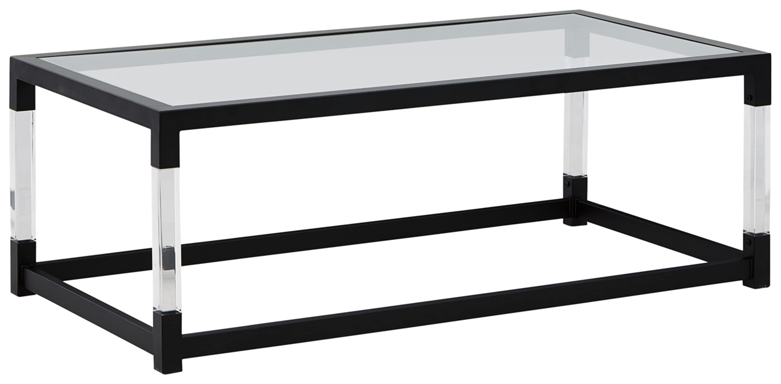 Signature Design by AshleyNallynx Contemporary Glass Coffee Table, Black