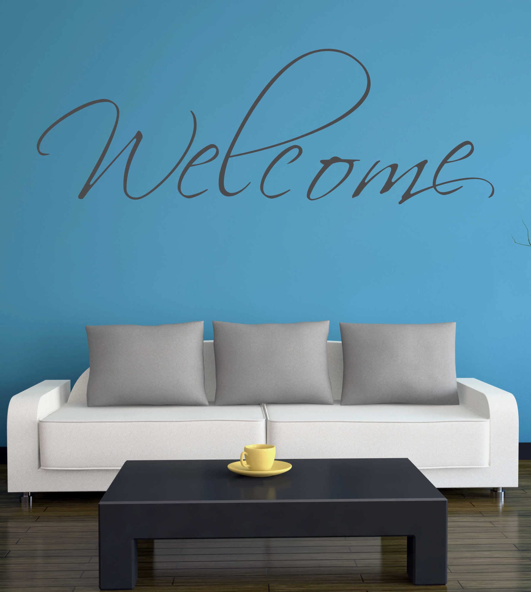 Wandtattoo 'Welcome' In Anthrazit – Selbstklebend Und Abziehbar Für Wand, Tür Oder Möbel