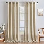 MIULEE White and Blue Tree Branch Print Semi Sheer Curtains 90 Inches for Living Room Window 2 Panels Bedroom Linen Texture Semi Sheer Drapes Grommet Top,52" W