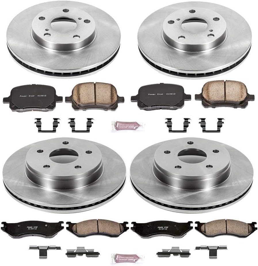 Black Friday - 40% OFF Power Stop KOE2166 Autospecialty Front and Rear Replacement Brake Kit-OE Brake Rotors & Ceramic Brake Pads