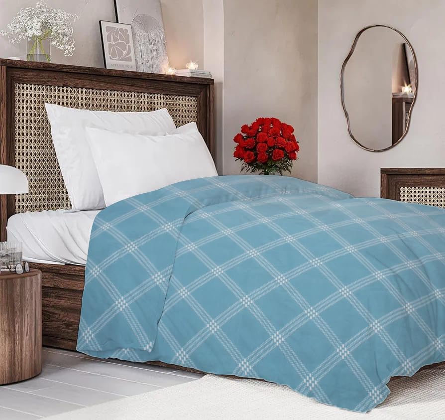 RD TREND Glace Cotton Duvet Cover for Single Bed with Zipper, Duvet Cover II Razai Cover II Quilt Cover Single Bed 60 x 90 Inches (Lines-Blue)-picture-42