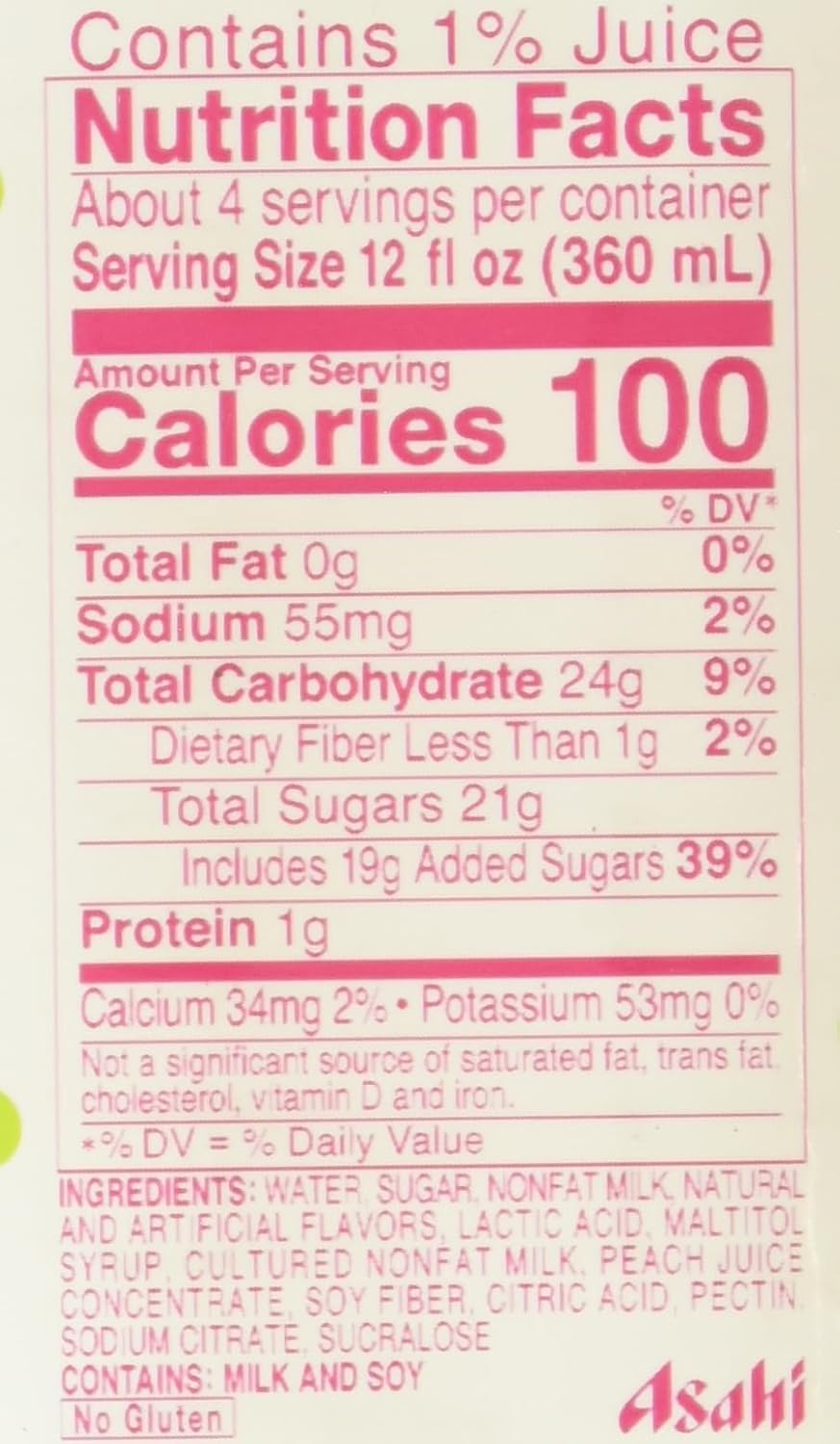 Calpico Soft Drink White Peach, 50.7 fz (Pack of 2)