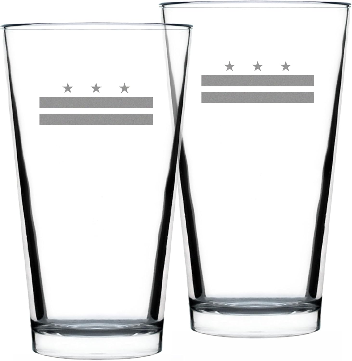 Custom Washington DC Flag Pint Glass for Beer - State Themed Drinking Decor and Gifts for Washingtonian Women & Men - 16 Oz Glasses