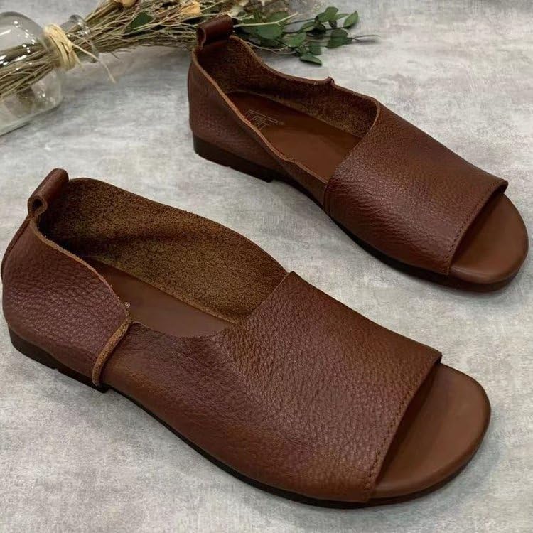 Women's sandals - Casual summer flat shoes. Comfortable open design with ankle straps, suitable for travel, outdoor use or daily wear.2