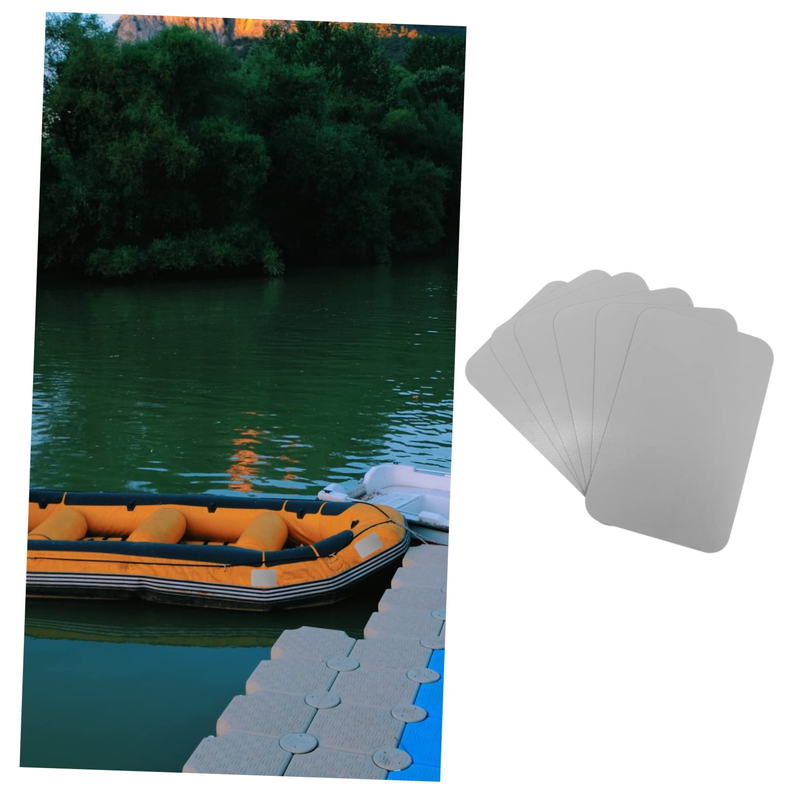 HANABASS Subvention für die Reparatur von Kajaks reparaturflicken reparaturkleber Reparaturband aufblasbares Kajak PVC-Reparaturpflaster Patch reparieren Umweltschutz-PVC Light Grey