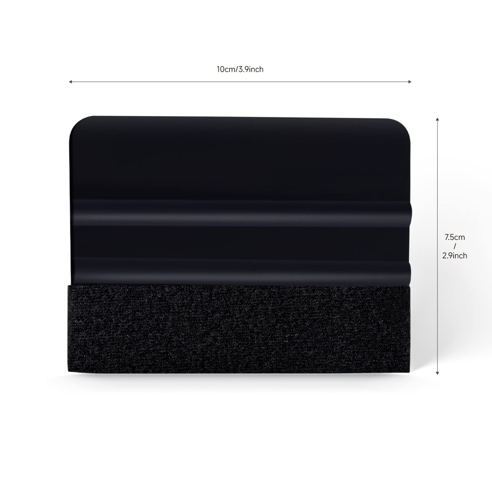 FOSHIO Set di 10 raschietti in feltro con bordo in feltro, Spatola per l'incollaggio di pellicole da parete, per finestre, raschietto per auto, colore nero, 10 x 7,5 cm