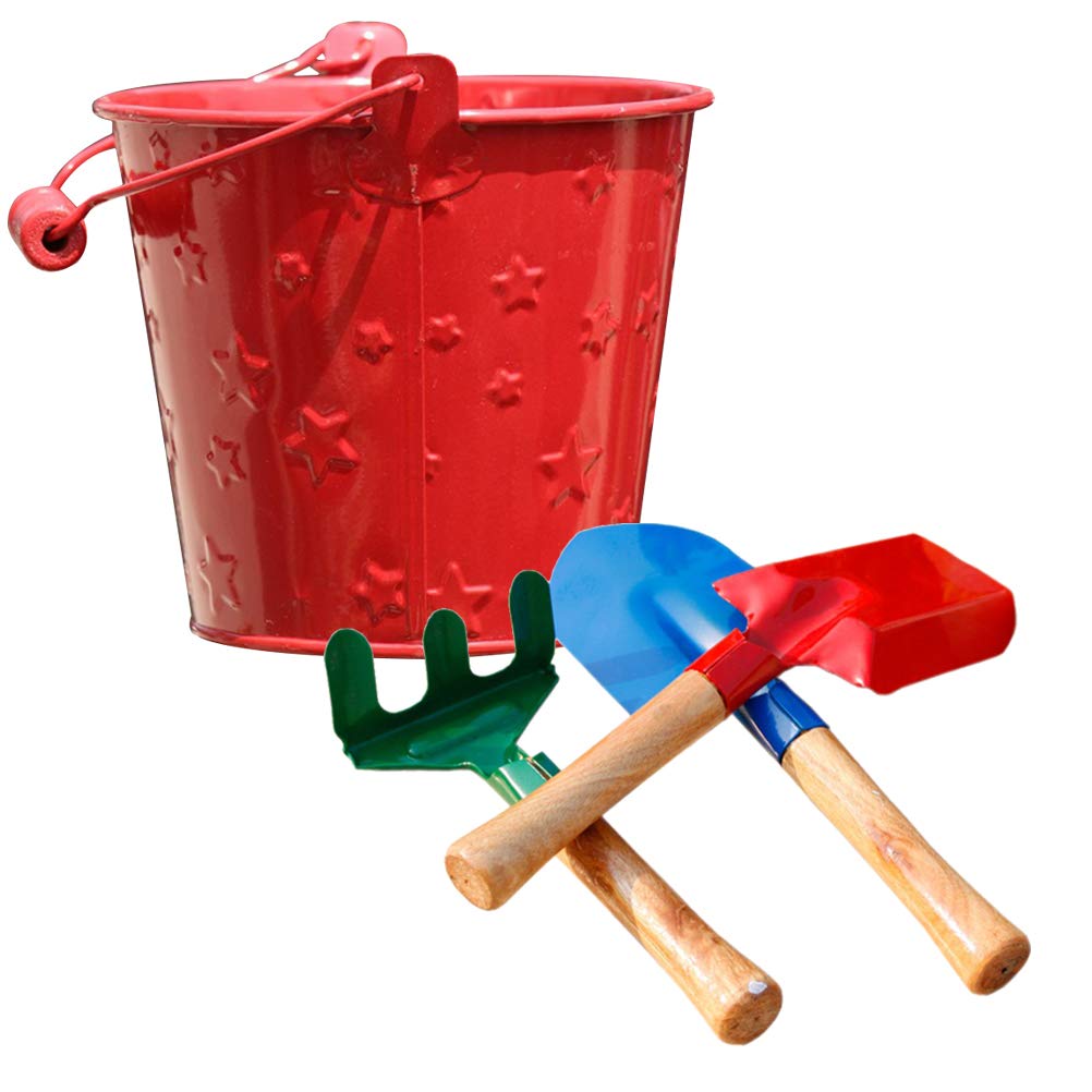 TOYANDONA 2 Sätze Teiliges Gartenwerkzeug Set für Rechen für Kleine mit Eimer für Gartenarbeit Fördert Kreativität und Spielspaß Zufällige Farbe