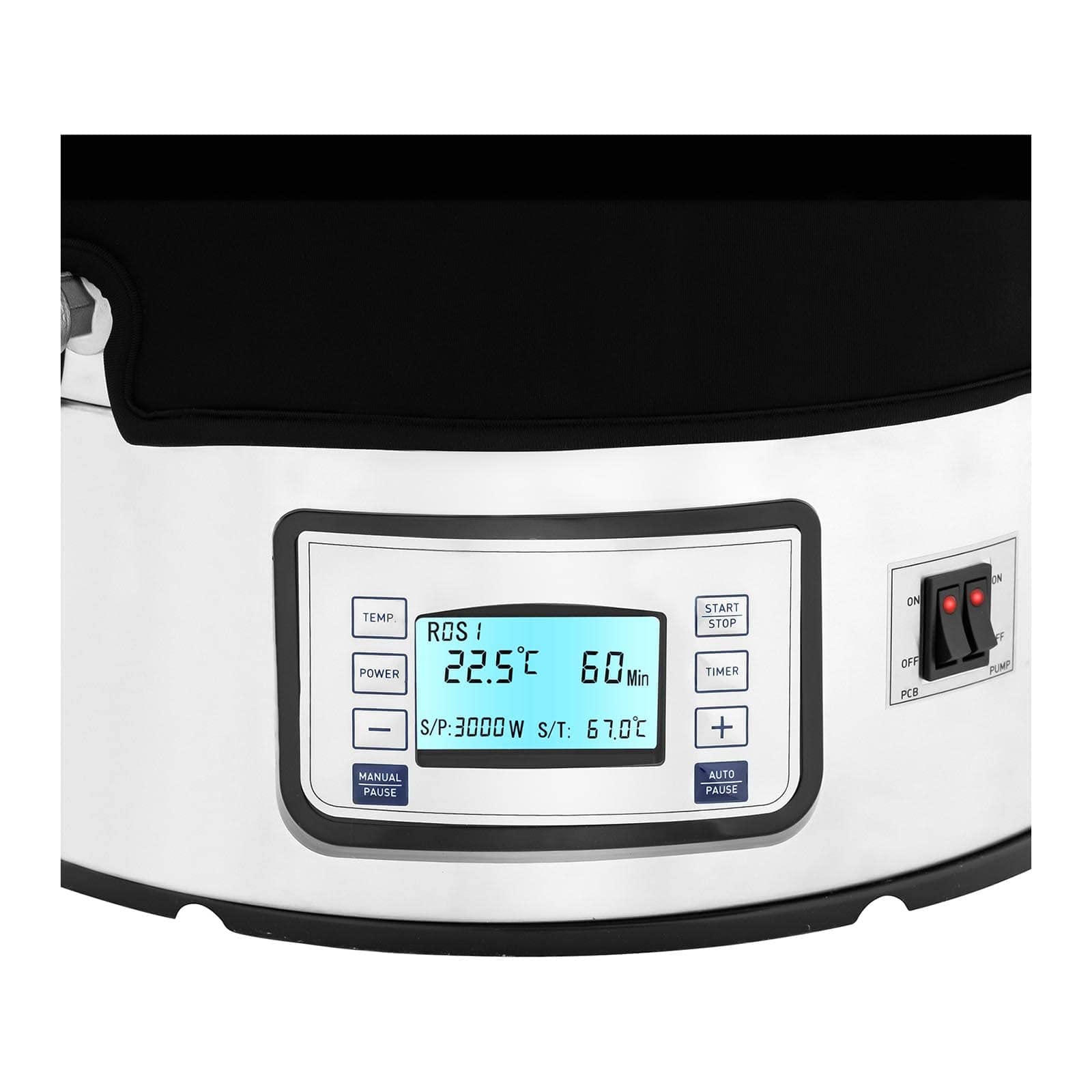 Royal Catering RCBM-60IN Cuve de Brassage avec Isolation 60 l 3000 W 10-100 °C Acier Inoxydable Verre trempé Cuve de Brassage 30l Cuve de Brassage électrique