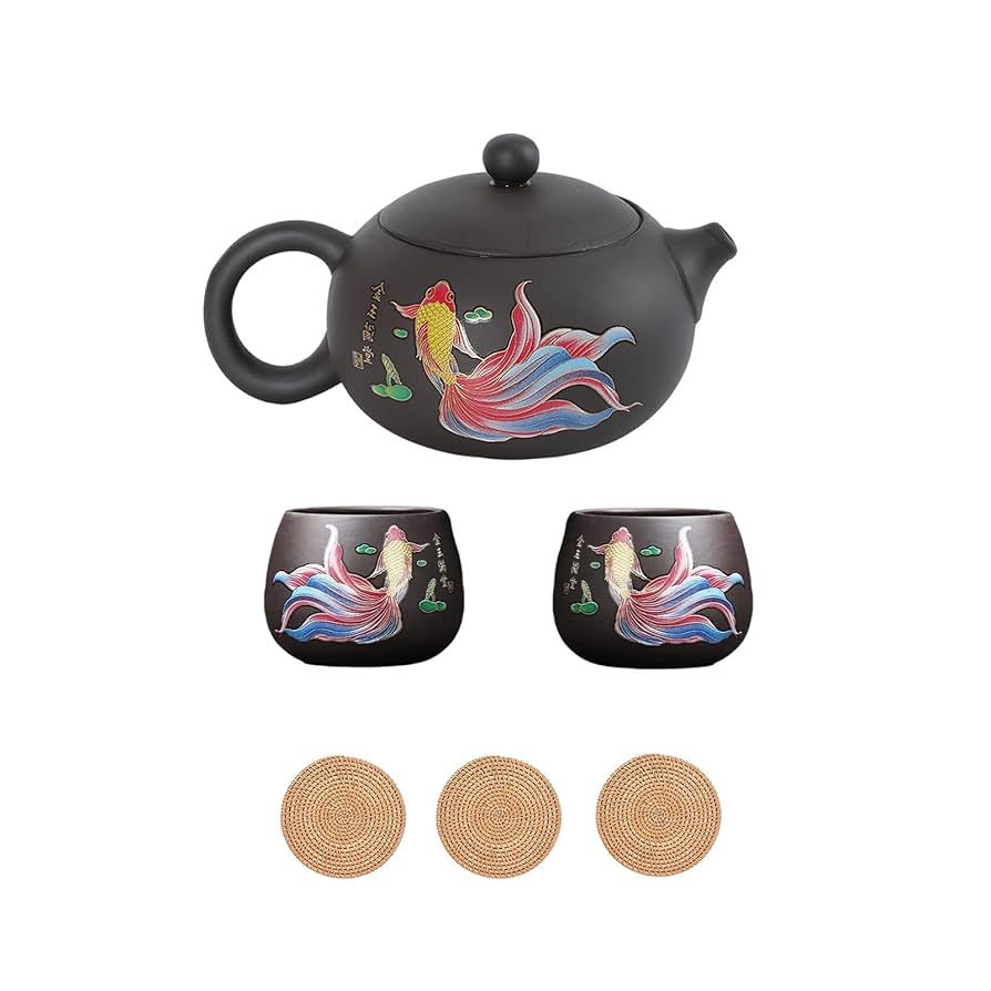 紫粘土茶 茶器セット 紫粘土茶 茶器セット 紫の粘土で作られたティーポット,お茶の