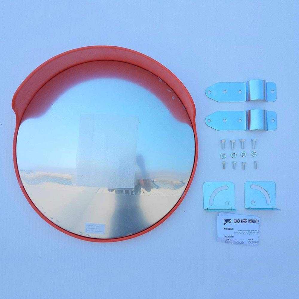 Miroir incurvé 45cm 60cm 75cm 80cm 100cm Sécurité routière extérieure Miroir Anti-Collision Garage Souterrain Tourner Haut Miroir Convexe (Taille: 750mm)