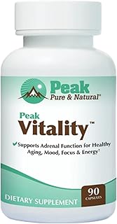 Peak Vitality Adrenal Support Supplement - Boswellia, Holy Basil, L-Theanine and Ashwagandha Supplement - Adaptogens for Mood, Natural Cortisol Support (90 Capsules)