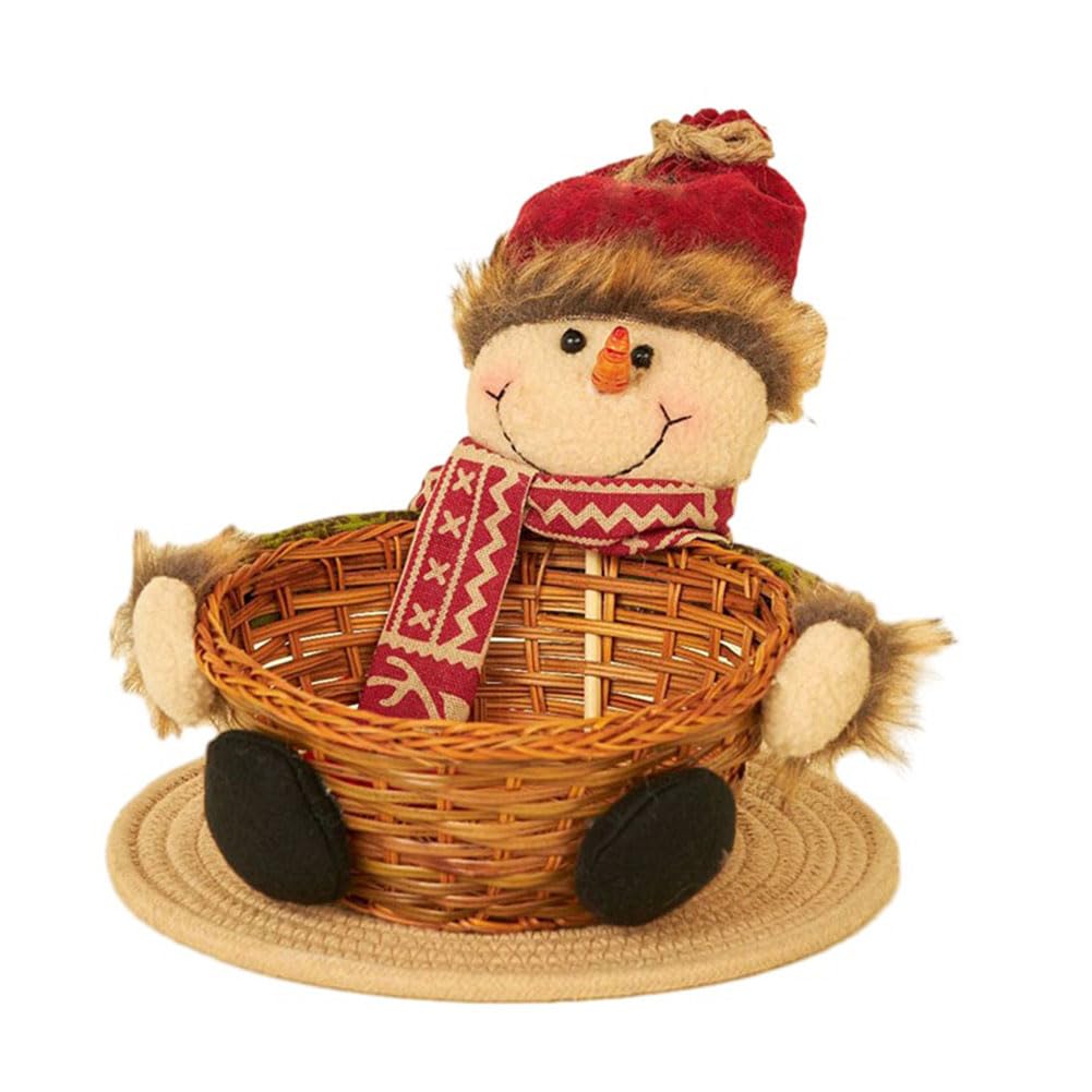 Carpango Snowman Christmas Candy Bowl, Candy Basket Merry Christmas Decoration Xmas Snack Candy Storage Baskets