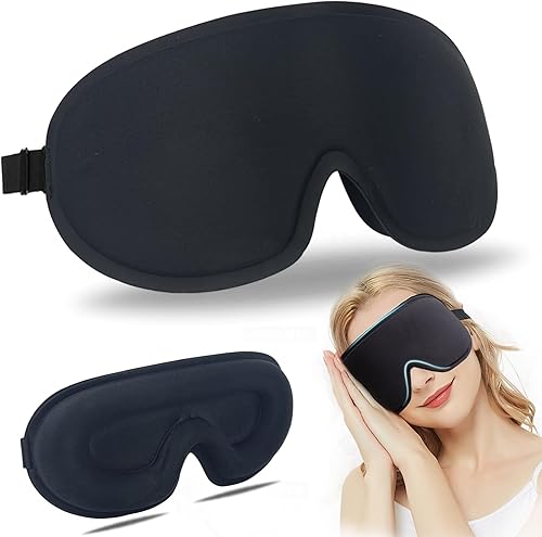 Antifaz para dormir para mujeres y hombres, antifaz contorneada 3D para bloquear la luz, suave y transpirable con correa elástica ajustable para