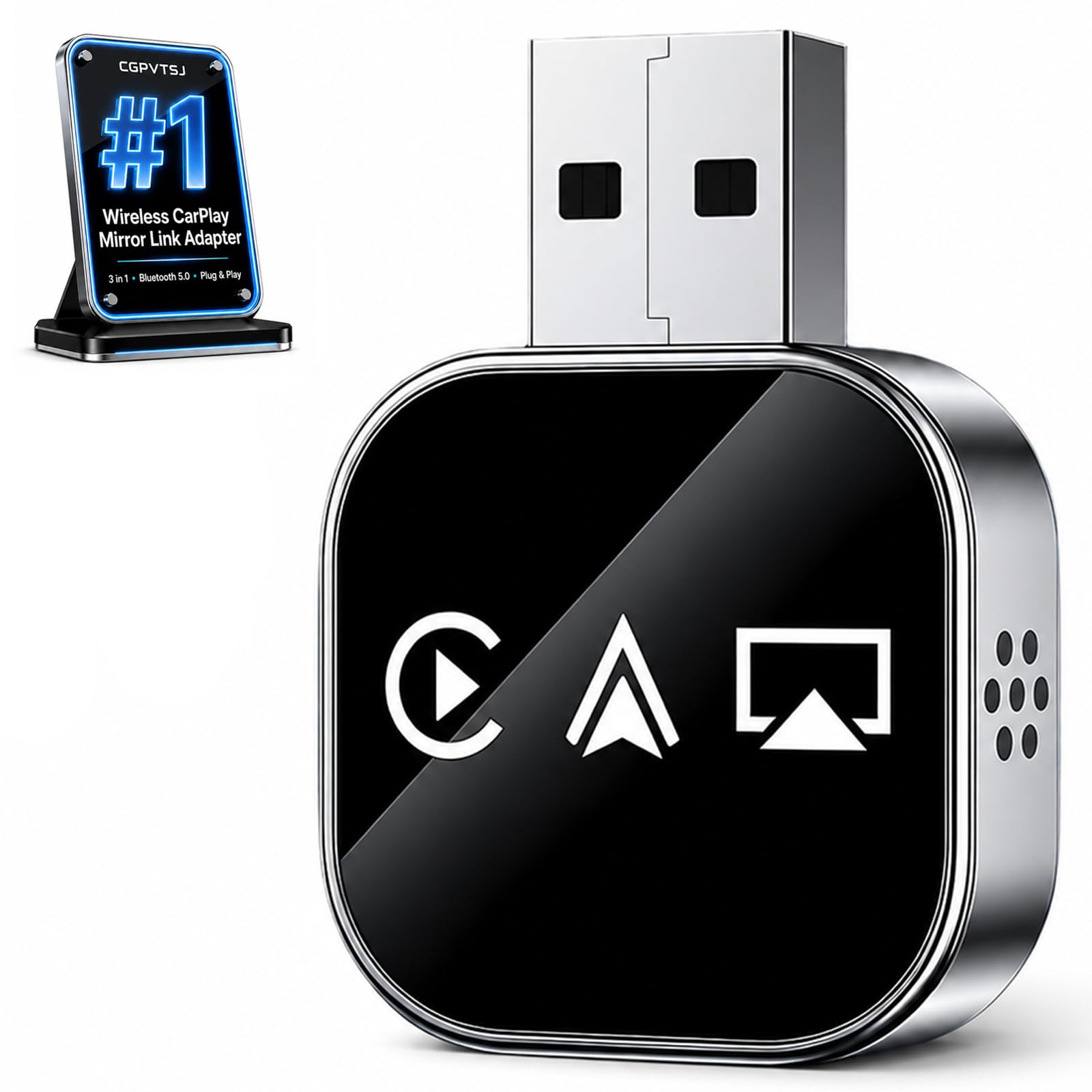 Wireless Carplay Adapter for Apple Screen for iPhone and Car Play Bluetooth to Android Au…