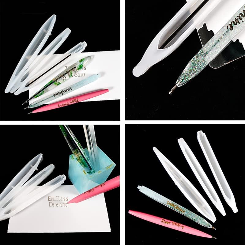 Miniatura 2 de 3 piezas de bolígrafo con 1 pincel en forma de olla de resina para bolígrafo, moldes de silicona, moldes de resina epoxi, moldes de fundición de