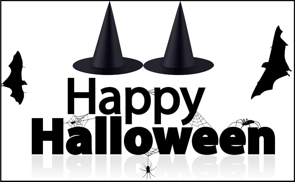 Lot de 8 chapeaux de sorcière noirs pour Halloween, Noël, fête, cosplay, décoration de sorcière, accessoires de costume