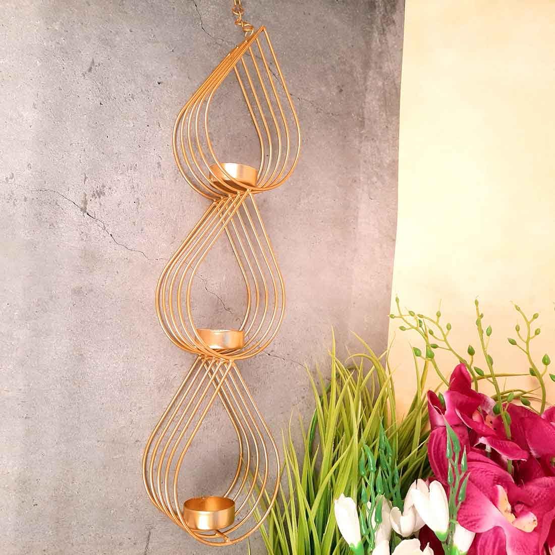 Kerzenhalter-Ständer zur Wandmontage, Kerzenhalter zum Aufhängen, Metall, für Zuhause, Tisch, Wohnzimmer, Esszimmer, Schlafzimmer, Diwali-Dekoration und Geschenke, 30,5 cm